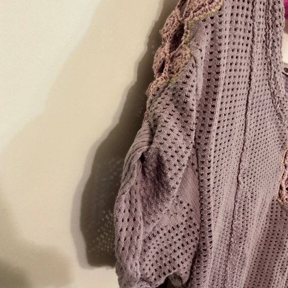 Free People purple openwork top size  xs - Picture 3 of 5